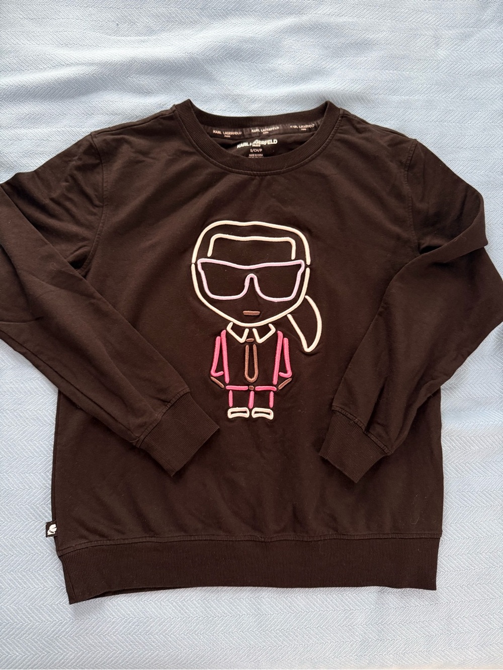 Karl Lagerfeld Black Sweatshirt with Neon Character Graphic